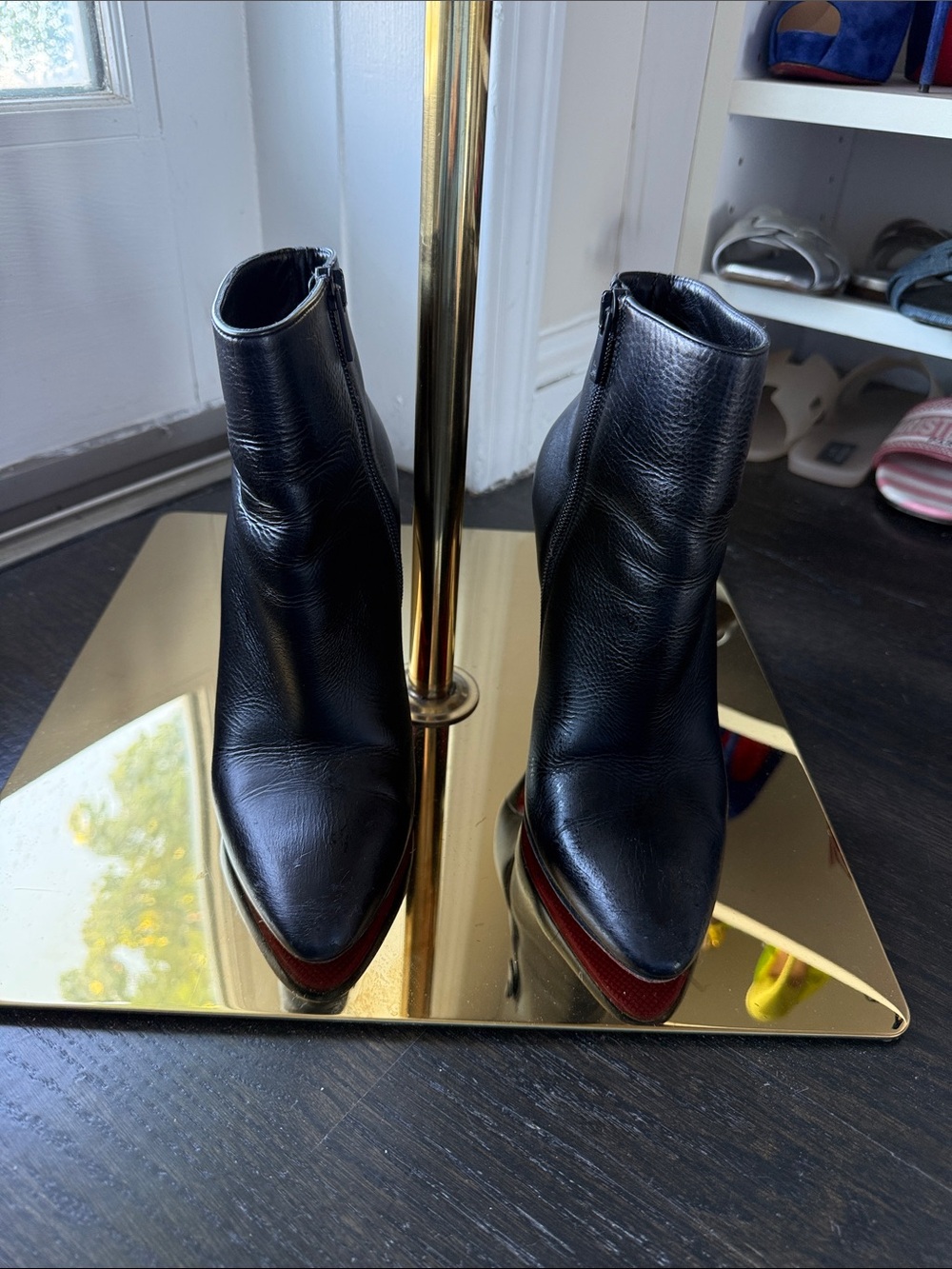 Christian Louboutin black leather ankle boots